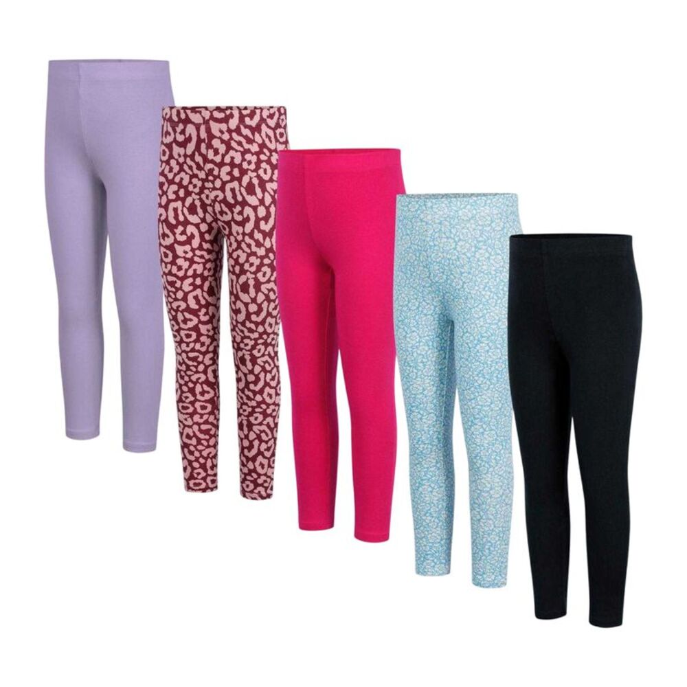 Miso Girls Leggings (Pack of 5) / Black/Pink